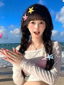 4pcs/Set 2026 New Beach Sweet Hair Clip, Versatile Accessories For Girls' Temperament, Clip Edge Clip Hair Accessories - Multicolor - View 5