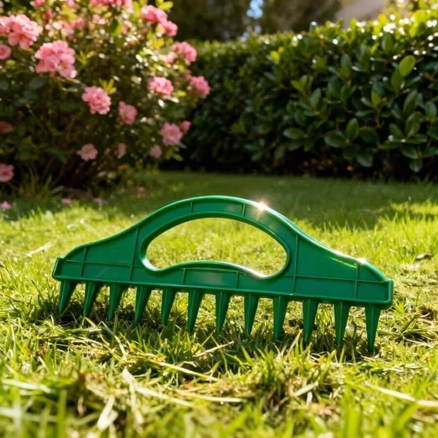 Herramienta de jardinería sembradora rápida de 12 orificios - Sembradora manual de plástico duradero e impermeable, dispensador manual de semillas adecuado para verduras y flores, sembradora eficiente de línea recta para el cuidado del jardín y el césped, herramienta auxiliar para la plantación de verduras, accesorios de plantación