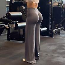 High Waisted Wide Leg Yoga Pants Women V Back Straight Leg Pilates Trousers Soft Loose Gym Fitness Lounge Pants Autumn Winter - ONFA007 - 查看 5