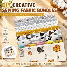 8pcs 25*25/50*50cm Cartoon Animal Print Fabric DIY Patchwork DIY Sewing Material Fabric Suitable For Handmade Patchwork Sewing Projects And Craft Making, Fabric, Sewing Supplies - Variant - View 2