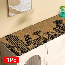 1pc, Home Decor, Cactus Pattern Print, Linen Kitchen Rug, Kitchen Mat, Floor Mat, Bathroom Mat, Door Mat, 3D Print Rectangular, Suitable For Living Room, Bedroom, Hallway, Bathroom, Laundry Room - Polyester Rug, Suitable For Indoor And Outdoor Home Decor - Multicolor - View 12