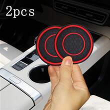1/2/4PCS Car Cup Holder Coaster, Anti-Slip Silicone Cup Mat, Universal Fit For Most Vehicles, Noise Reduction, Spill Proof, Shockproof, Waterproof, Washable, Car Interior Accessories For Women Men  - 2pc Circular Car Coaster - View 10