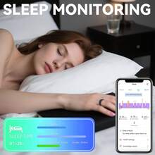 Smart Ring For Women Men, IP68 Fitness Ring - Fitness Tracker With Pedometer, Calories, Sleep Tracking, Remote Photo Control, Exercise Monitoring, Smart Health Ring For IPhone & Android - Sleep Tracking Wearable, Gifts For Women Men - Xem 2