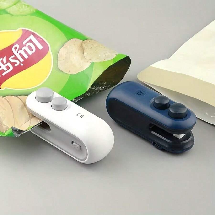 1個 USB充電式食物袋封口機 | 手持式迷你真空封口機，適用於洋芋片、零食、咖啡 | 保持新鮮 & 防潮 | 便攜式磁吸廚房工具，適用於居家與旅行