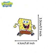 Monogram 1 Buah Aksesori Ransel, Jaket, dan Topi Spongebob Lucu Berlisensi Nickelodeon, Hadiah Ulang Tahun dan Liburan - A - View 3