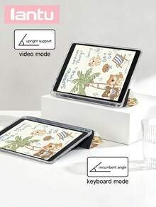 1 buah Casing Pelindung Tablet Motif Anak Anjing Liburan Musim Panas, Kompatibel dengan Apple Tablet 10.2 Inch Pro 11 2020/2021/ (A16) 11 Inch Generasi ke-11 2025, Generasi ke-9/10, Air Generasi ke-4 10.9 Inch, Galaxy Tab S6 Lite 10.4, Anti Jatuh, Dengan Slot Pena, Mendukung Mode Tidur/Bangun, Hadiah Romantis untuk Pemain Tablet - MultiWarna - View 5
