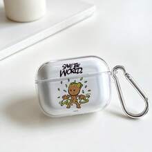 Funda para AirPods Marvel Guardians Of The Galaxy Baby Groot "Save The World" Transparente a Prueba de Golpes con Llavero Compatible con AirPods 1/2/3/4 y Pro/Pro 2ª Generación Apta para Nuevos AirPods Pro 3 Rellenos de Calcetín para la Novia - Transparente - Ver 6
