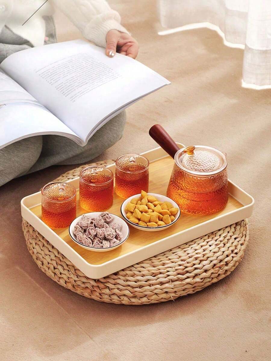 Rectangular Household Living Room Tea Tray, Thickened Cup Holder Storage Tray, Home Organization Tray - A - View 1