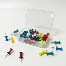 120pcs Colorful Push Pins, Small Head Map Tacks With Plastic Storage Box, Suitable For Bulletin Boards, Cork Boards, School, Office And Home Use, Chinchetas - Sets - View 1