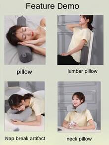 [Year-Round Use]1pc Essential Travel Accessory, Neck, Chin, Waist Support - Neck Pillow For Sleep Travel Airplane, Adjustable Bendable Roll Pillow, Pillow For Sleep, Travel Accessory, Bed Pillow - A - View 7