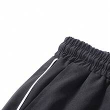 Men's Black Sports Casual Shorts With Drawstring Waist - Black - View 8