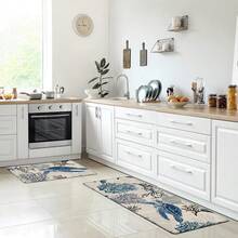 1pc Turtle Linen Rubber Kitchen Mat, Bathroom Non-Slip Pad, Door Mat And 2D Printed Rectangular Rug, Suitable For Living Room, Bedroom, Hallway, Bathroom And Laundry Room, Suitable For Indoor And Outdoor Home Decor - Multicolor - View 16