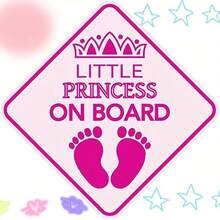 1/3/5 Pcs Stickers For Cars, Little Princess On Board, Princess Car Logo, Princess Car Window Decal, Adorable Pink Stickers For Girls(A/B Available) - Multicolor - View 4