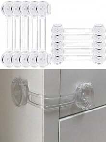 4pcs/6pcs/10pcs/14pcs/20pcs Baby Safety Locks, Child Cabinet Locks, Drawer Locks, Finger Pinch Guard, Multi-Functional Baby Proofing Locks (Random Style) - Multicolor - View 1