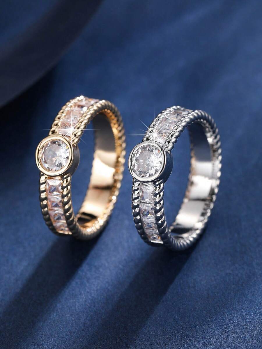 1 pieza Anillo estilo reloj con bisel de cuerda trenzada vintage y elegante para mujeres, accesorio premium minimalista para atuendo diario - anillo - Ver 1