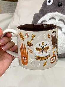 1個可愛塗鴉魔法貓陶瓷馬克杯，Ins高質感陶瓷杯居家咖啡杯少女水杯紀念品，返校禮物，經典咖啡搭配杯 - 彩色 - 查看 8