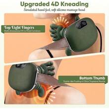 Massage Hand - Shoulder And Neck Massager, Bionic Heated Massager, Neck Massager With Fingers, 4D Kneading Massage, Simulates A Real Palm Massage For Comfort, Relax Muscle Tension - Green - View 3