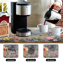 1pc Dish Drying Mat, Coffee Machine Mat, Watercolor Floral & Butterfly Nature Pattern Absorbent Mat, Durable, Excellent Water Absorption, Suitable For Dining Table, Cafe And Other Scenes, Adds Natural Fresh Style To Tabletop, Multi-Purpose Drainage Mat, Home Gift, Tabletop Decor - XYLSD-467 - View 10