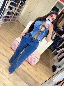CONJUNTO  MEZCLILLA  LISO - Azul - Ver 2