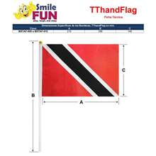 VENTDEPOT Banderitas de los Países, MXTAF-000, 1Pza, Trinidad y Tobago, 14x21cm, Tela Poliéster, Asta Plástico. - Multicolor - Ver 6