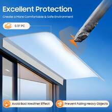 Clear PC Window Door Awning Canopy,Modern Transparent Door Window Canopy,3.5mm Thick Curved Rain Shelter,UV Resistant Sound Insulation Wall Mount Cover For Balcony Garage Door Home Commercial Use Patio Corridor - Clear - View 6