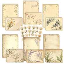 Set Alat Tulis Retro 40/60pcs/Set, Motif Bunga, Kupu-kupu, Amplop Hadiah dan Kertas Catatan Gaya Vintage Kosong untuk Tulisan Tangan, Perlengkapan Sekolah, Kembali ke Sekolah - Warna retro - View 11
