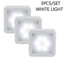 1/3 قطع مصباح LED ذكي بمستشعر حركة مربع، يعمل ب- 3 بطاريات AAA، 6 مصابيح LED، مناسب لجانب السرير، الخزانة، الحمام، غرفة الطفل، مصباح ليلي، مصباح مستشعر حركة لدرج الحمام، مصباح ليلي لجانب السرير، مصباح مستشعر للخزانة، مصباح مستشعر للمرحاض - أبيض - مشاهدة 18