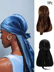 Awegeo 1 pieza Pañuelo de terciopelo de unicolor para hombre con forro cálido - Banda elástica ajustable, ajuste , suave y transpirable, gorro de invierno cálido, diseño estilo pirata, adecuado para deportes, actividades al aire libre y uso casual. Sombrero pirata, disfraz de pirata - A - Ver 7