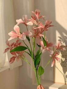 1 Stück künstliche Seidenorchidee, rosa Orchidee, Kunstblume, 29.5 Inches, geeignet für Zuhause, Büro, Hochzeitstisch-Dekoration, Party, Terrasse, Garten, Sommerdekoration - Pink - Übersicht 5