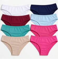 Kit 10 Calcinhas Tangas Conforto Premium, 100% Algodão - Multicolorido - Visão 5