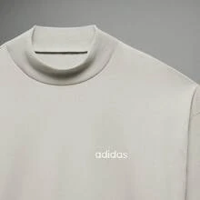 Adidas Men's Minimalist Letter Print Sports Long Sleeve T-Shirt, Versatile - Light Grey - View 6