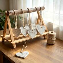 1個雕花心形吊飾模具，可製作4款印花心形吊飾，環氧樹脂模具，居家香氛吊飾手工模具，樹脂藝術矽膠模具，適用於DIY樹脂手工輕藝術裝飾品製作與家居裝飾 - 灰色 - 查看 3