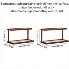 1 pieza Estantería de almacenamiento de cosméticos de alta gama con estilo retro, organizador de tocador de escritorio para perfumes y cuidado de la piel, estantería de entrada para lápices labiales y joyas, soporte de taza de escritorio y juego de té, estantería de almacenamiento para dormitorio y cocina - Marrón - Ver 8