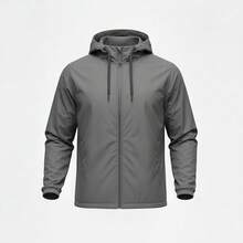 Waterproof Windbreaker Jacket With Lined Hood. - Gris - Ver 1