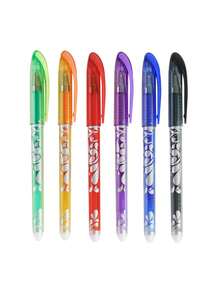 6/30 PCS Color Erasable Neutral Pen, Blue And White Series Thermal Erasable Pen, 0.5m Thermal Erasable Pen, First Day Of School - Multicolor - View 3