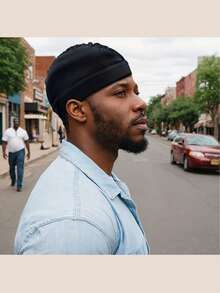 2pcs Men's Premium Wave Caps, Suitable For 360, 540, 720 Wave Hairstyles, Good Compression Caps, Can Be Worn Over Durag - A - View 7