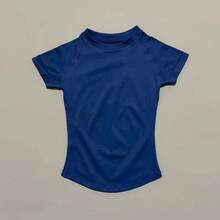 Camiseta Deportiva de Manga Corta para Mujer, Camiseta Deportiva para Correr, Camiseta de Verano de Manga Corta con Cuello Redondo, Transpirable, Chaleco de Gimnasio, Top de Yoga y Fitness - Café exprés - Ver 5