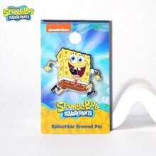 Monogram 1 Buah Aksesori Ransel, Jaket, dan Topi Spongebob Lucu Berlisensi Nickelodeon, Hadiah Ulang Tahun dan Liburan - A - View 6