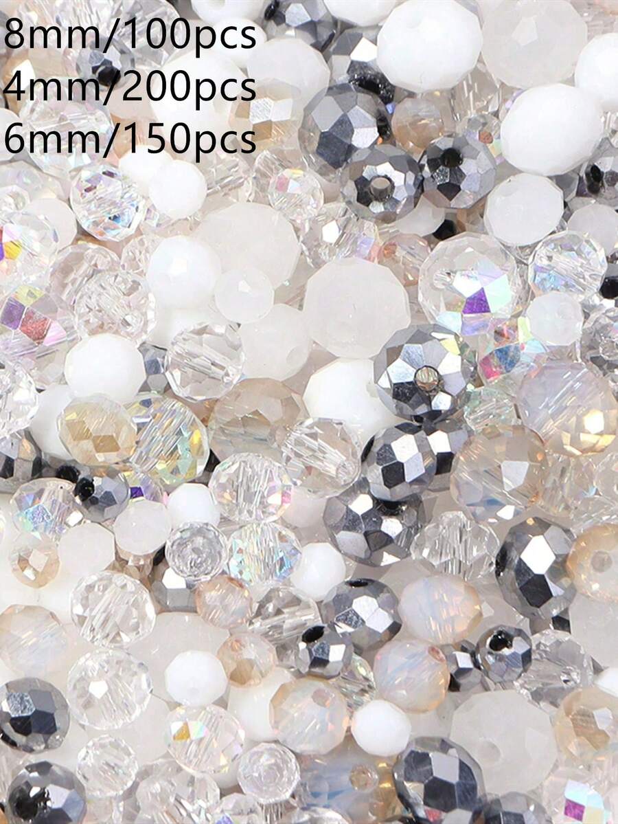 1 Paquete de Cuentas Planas de Cristal de la Serie Blanca, Tonos de Color Aleatorios (Cantidad Aleatoria de Cada Color)