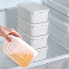 5pcs/1pc Portable Sandwich Box With Lid, Reusable Bread Container For School Lunch, Toast Storage Box For Picnic & Office, Stackable Food Organizer Case, Minimalist White Sandwich Holder , Minimalist Kitchen Storage Bin For Ramen, Dumpling & Bacon - View 13