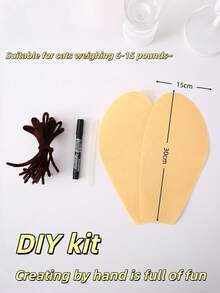 1 Set Practical Striped Funny Cat DIY Costume Set, Felt And Twisted Wood Material, Easy To Make By Hand, Creative Dress-Up Props, Suitable For Home DIY And Fun Outfits, Novel Handmade Materials, Ideal Valentine's Day Gift - Multicolor - View 5