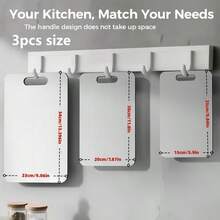 PQSQRJU 3pcs Titanium Cutting Boards 2026 New Upgrade - Heavy-Duty, Rust-Resistant,  Easy To Clean, Space-Saving, Rounded Edges, Hook Handles - Durable Kitchen Prep Boards For Meat, Vegetables, And Fruits - Perfect For Home, Outdoor BBQ, And Gifts - Silver - View 4