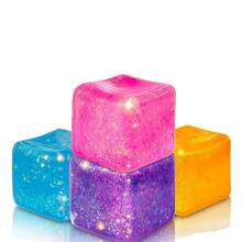 NeeDoh Nice Cube 亮片正方形捏捏樂，超柔軟慢回彈壓力緩解玩具，指尖紓壓方塊，壓力球，麥芽糖果凍質感的柔軟玩具，兒童 DIY 教育玩具組，辦公室與居家指尖紓壓工具，緩解焦慮趣味感官捏捏樂，星空亮片果凍捏捏樂，觸覺舒緩訓練輔助，適合成人與青少年的趣味紓壓指尖玩具，馬卡龍色系高美感，適合生日派對、節日禮物、禮物袋填充、獎勵趣味紓壓小禮物（隨機出貨） - 彩色 - 查看 12