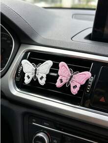 Embroidered Butterfly Car Air Vent Decor Fairy Style Car Aromatherapy Clip Decor Clip Car Interior Air Conditioning Decoration Ornament - A - View 4