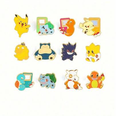 Pokemon 1/4 Pcs Game Cartoon Brooch Cute Anime Elf Fashion Enamel Pin Metal Badge Jewelry Backpack Clothing Accessories Gift For Friends