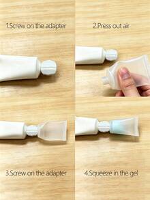 Juego de tubos exprimibles de aseo para viajes con adaptador de boquilla de botella, tubos cosméticos vacíos esmerilados recargables, recipientes de viaje portátiles, adecuados para limpiador, crema de manos y muestras cosméticas - Ver 6