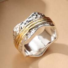 This Ring Exudes A Unique Handmade Charm, Its Distinctive Texture Blending Industrial Ruggedness With Refined Elegance - Silver - View 2