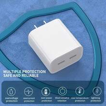 20W 雙孔充電器適配器附 3.3FT/6.6FT USB-C 轉 Lightning 傳輸線，快速充電套組，相容於 14 13 12 11 系列 - 查看 7