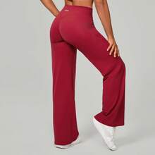 High Waisted Wide Leg Yoga Pants Women V Back Straight Leg Pilates Trousers Soft Loose Gym Fitness Lounge Pants Autumn Winter - ONFA007 - 查看 11