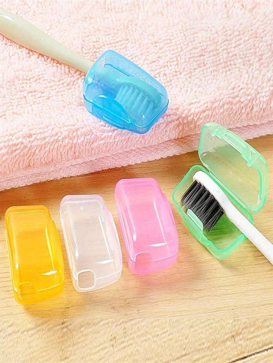 1/5/10pcs Portable Lightweight Toothbrush Case, Practical Travel Toothbrush Organizer And Storage Box, Women's Fashionable Minimalist Toothbrush Holder And Accessory